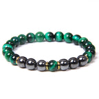 The Tiger Eye and Black Stone Bead Bracelet, view 7
