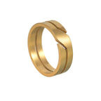 6mm Geometric Cut-Out Stainless Steel Ring in silver, gold, and black finishes view 3