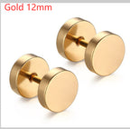 Barbell Stud Earrings in silver finish view 13