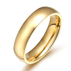 Polished Gold-Tone Stainless Steel Band Ring minimalist design view 2