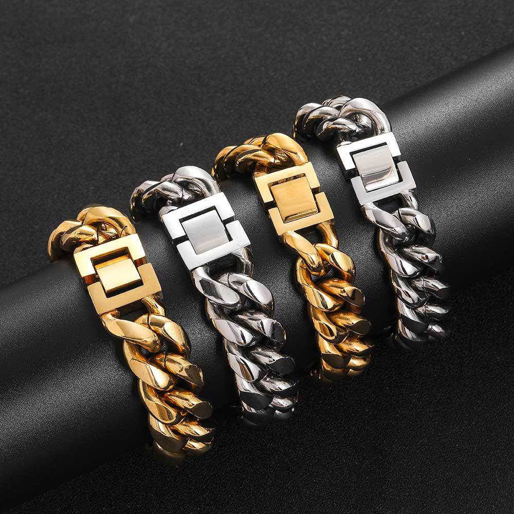 The Miami Cuban Bracelet in Stainless Steel, view 2