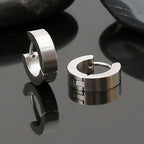 4mm Stainless Steel Huggie Hoop Earrings - Black view 5