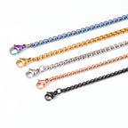 2-4mm Stainless Steel Rolo Chain in silver, gold, and black finishes view 4