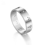 Hollow Cross Stainless Steel Band Ring - silver, cross pattern, minimalist
