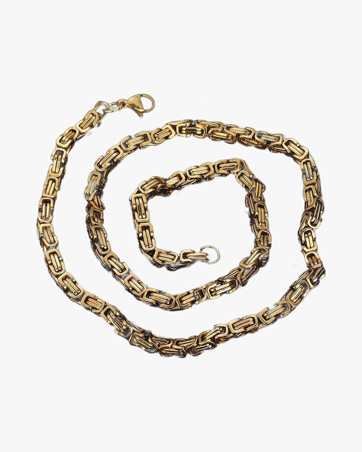 4mm Byzantine Link Stainless Steel Chain, gold-tone and silver-tone chains view 4