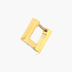 4mm Square Huggie Hoop Earrings - Silver view 2