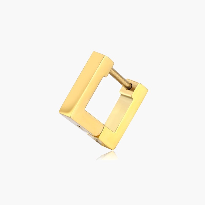 4mm Square Huggie Hoop Earrings - Silver view 2