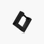 4mm Square Huggie Hoop Earrings - Silver view 3