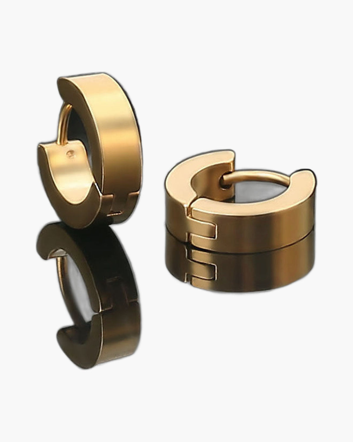 4mm Stainless Steel Huggie Hoop Earrings - Black view 7