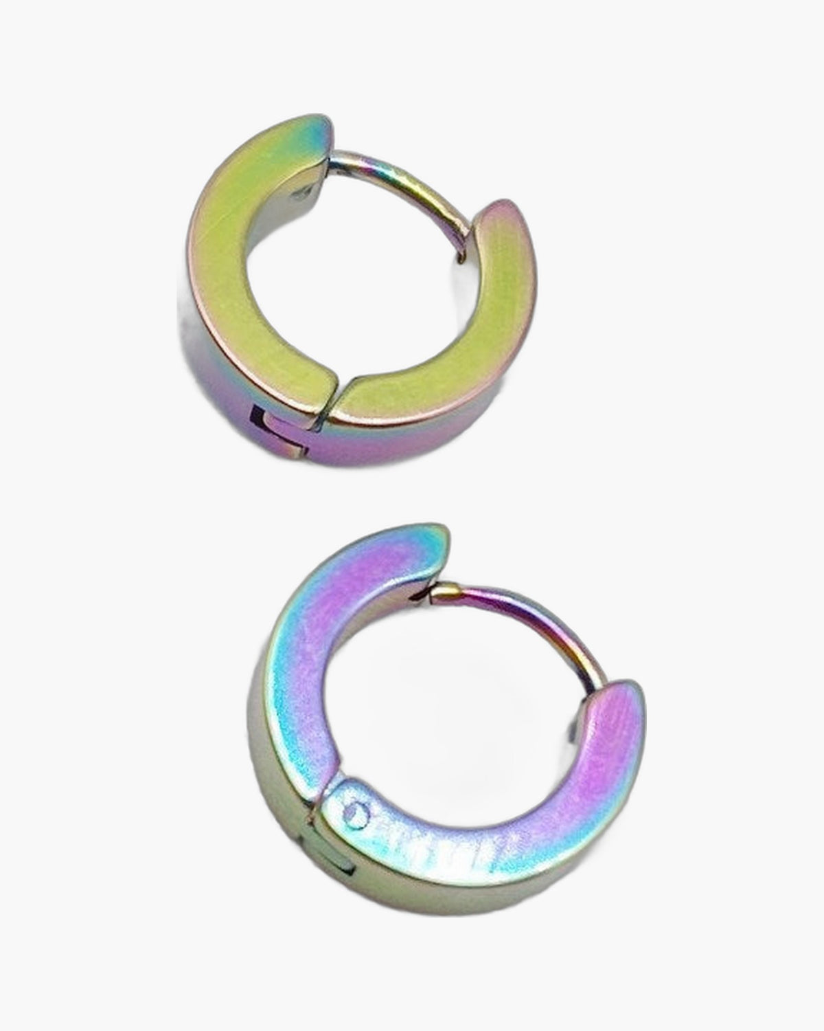 4mm Stainless Steel Huggie Hoop Earrings - Black view 4