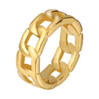Cuban Link Stainless Steel Ring silver finish view 2