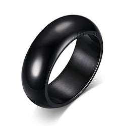 Titanium Steel Dome Band Ring in silver finish view 2