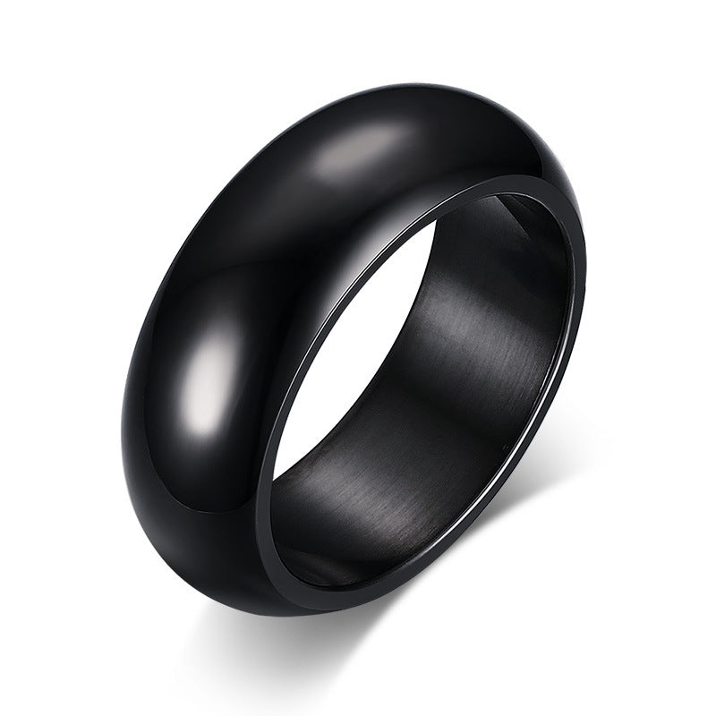 Titanium Steel Dome Band Ring in silver finish view 2