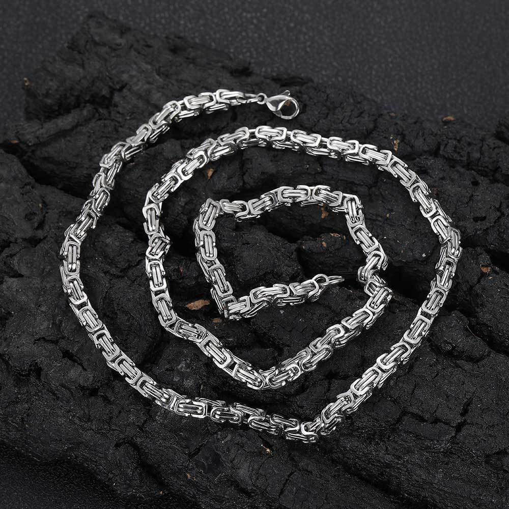 4mm Byzantine Link Stainless Steel Chain, gold-tone and silver-tone chains view 6