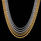 Stainless Steel Rope Chain Options - gold and silver necklaces view 3