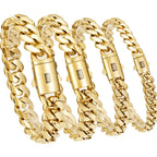 The Gold-Tone Cuban Bracelet in Stainless Steel, view 4