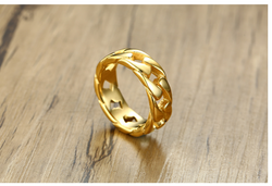 Cuban Link Band Ring in black, gold-tone, and silver finishes view 3