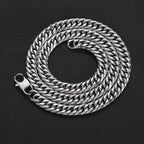 The Faceted Double-Link Cuban Chain in Stainless Steel, view 8