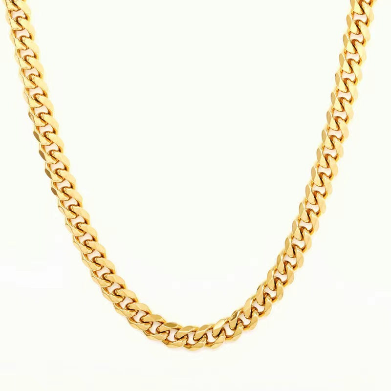 Cuban Link Chain Necklace silver-tone finish view 3