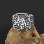 The Bear Paw Signet Ring in Stainless Steel, view 2