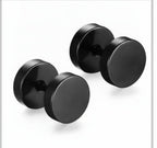 Barbell Stud Earrings in silver finish view 16