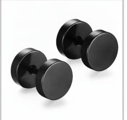 Barbell Stud Earrings in silver finish view 16