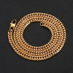 The Faceted Double-Link Cuban Chain in Stainless Steel, view 5