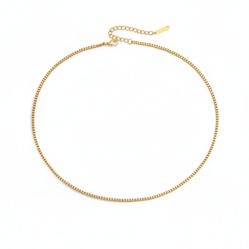 2mm Box Chain Necklace in Silver view 4
