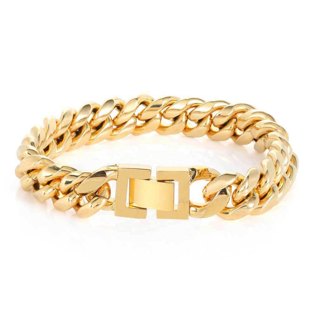 The Miami Cuban Bracelet in Stainless Steel, view 4
