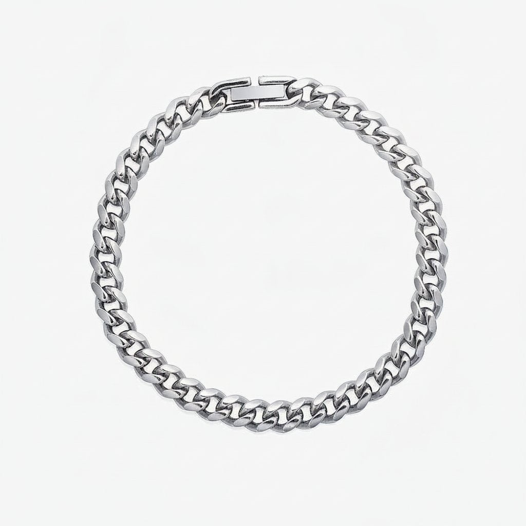 Cuban Link Stainless Steel Bracelet - polished finish view 5