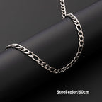 Figaro Link Stainless Steel Chain gold-tone finish 60cm view 2