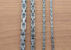 Byzantine Link Stainless Steel Chain - full necklace view view 4
