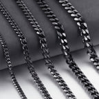 3-9mm Stainless Steel Curb Link Chain in silver, gold, and black finishes view 14