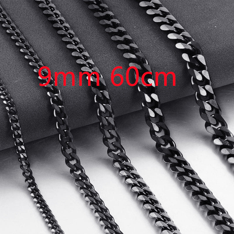 3-9mm Stainless Steel Curb Link Chain in silver, gold, and black finishes view 14
