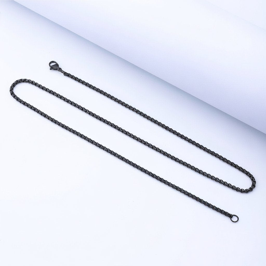 Stainless Steel Box Chain in silver, gold, and black finishes view 8