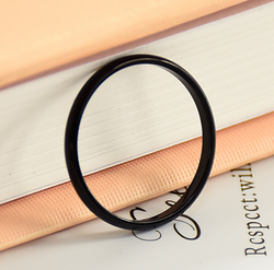 2mm Polished Titanium Steel Band Ring - silver-tone, minimalist, sleek view 4