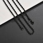Rope Chain Stainless Steel Necklace silver coiled view 6