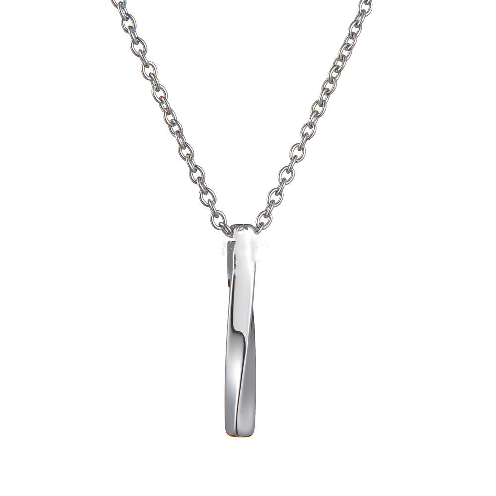 Twisted Bar Pendant Necklace, silver-tone view 4