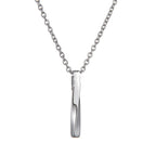 Twisted Bar Pendant Necklace, silver-tone view 4