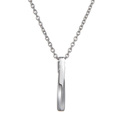 Twisted Bar Pendant Necklace, silver-tone view 4