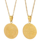 Saint Benedict Medal Pendant Necklace, gold-tone finish view 4