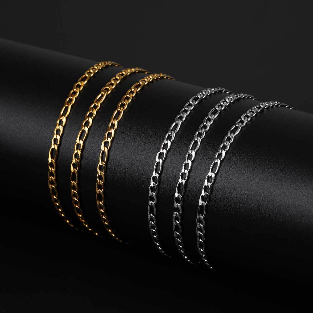 Stainless Steel Figaro Chain gold-tone finish view 2