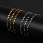 Stainless Steel Figaro Chain gold-tone finish view 2