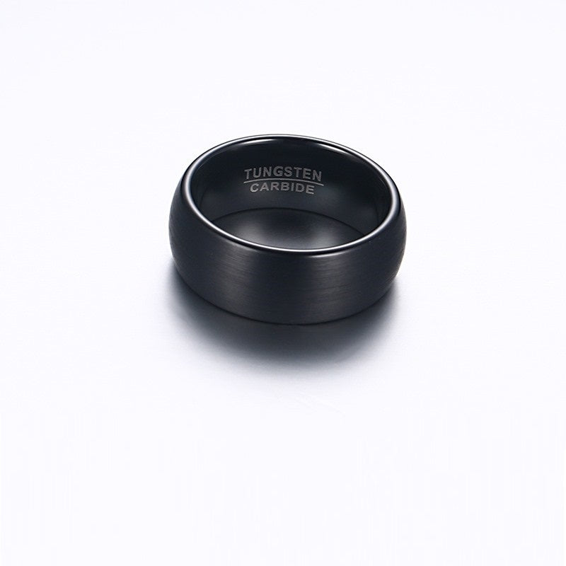 8mm Brushed Black Tungsten Carbide Ring product shot view 3