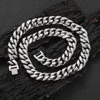 The Box Clasp Miami Cuban Chain in Stainless Steel, view 3