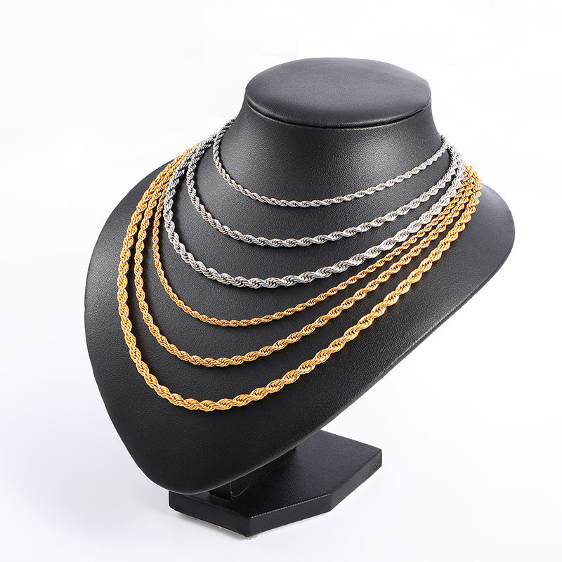 Stainless Steel Rope Chain Options - gold and silver necklaces