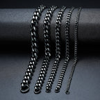 Titanium Steel Cuban Link Bracelet in silver-tone and black finishes view 2