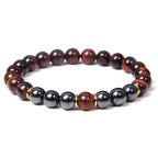 The Tiger Eye and Black Stone Bead Bracelet, view 2
