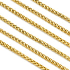 4mm Wheat Link Chain Necklace gold-tone clean shot view 3