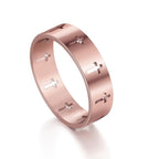 Hollow Cross Stainless Steel Band Ring - silver, cross pattern, minimalist view 2